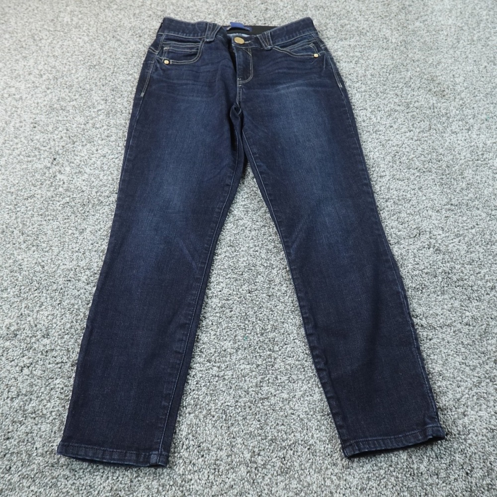 Democracy Jeans Womens 6P Blue Denim Pants Ab Solution Mid Rise Skinny Stretch